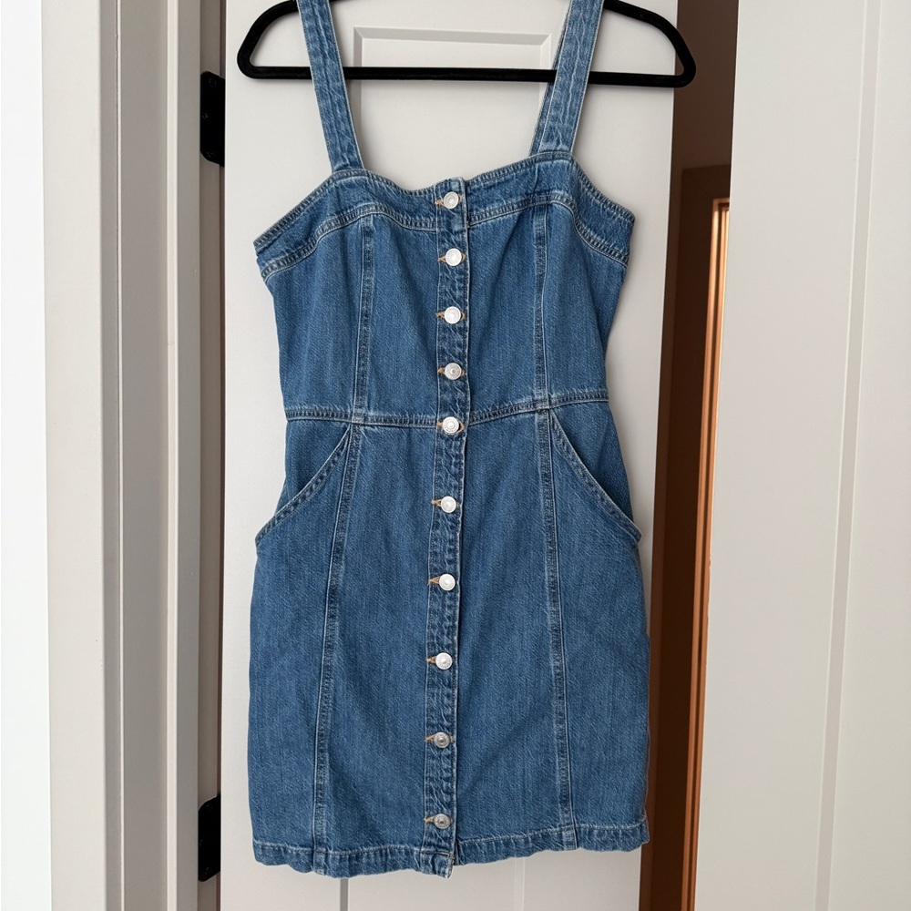 Levi's Blue Sleeveless Square Neck Sundress
